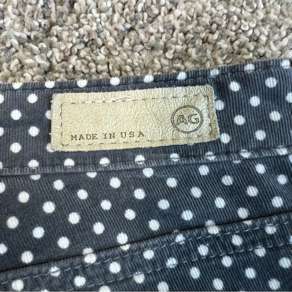 AG Adriano Goldschmied Gray White Polka Dot The Stevie Ankle Straight Leg, 28 - Picture 8 of 8